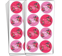 Remarkable Lot de 252 étiquettes autocollantes « Happy Mother's Day » de 5,1 cm avec fleurs et cœur pour enveloppes, boîtes de cartes, cadeaux de fête, autocollants de remerciement pour maman