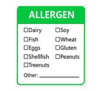 Remarkable Lot de 500 étiquettes autocollantes amovibles pour avertissements allergènes - 4,5 x 5,1 cm - Vert fluo