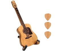Remarkdo Wooden Acoustic Guitar Pick Box, Strumbox, Wooden Guitar Pick Box with Stand, Music for Guitarists
