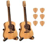Remarkdo Wooden Acoustic Guitar Pick Box, Strumbox, Wooden Guitar Pick Box with Stand, Music for Guitarists