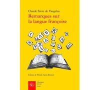 Remarques sur la langue françoise