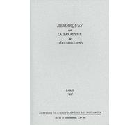 Remarques sur la paralysie de décembre 1995