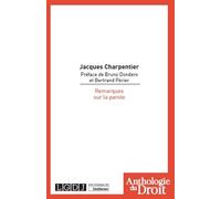 Remarques sur la parole - Jacques Charpentier - Lgdj - broché - Etude