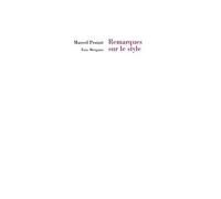 Remarques Sur Le Style - Précédé De Notes Sur Marcel Proust