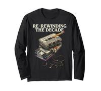 Rembobinage de la Disquette Cassette Decade 90s Manche Longue