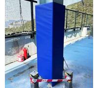 Rembourrage carré bleu de 2,1 m de long, protection de poteau de basket-ball pour terrain de jeux, sous-sol, colonnes, universellement imperméable (1 pièce, 23 x 23 cm)