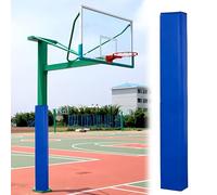 Rembourrage Carré pour Poteau De Basket-Ball De 71 Pouces, Mousse De Protection Enveloppantes pour Les Temps, Coussinets De Sécurité en Mousse À 3 Faces pour Poteaux(Dark Blue,2PCS Diameter 6"x6")