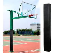 Rembourrage Carré pour Poteau De Basket-Ball De 71 Pouces, Mousse De Protection Enveloppantes pour Les Temps, Coussinets De Sécurité en Mousse À 3 Faces pour Poteaux(Black,2PC Diameter 7"x7")