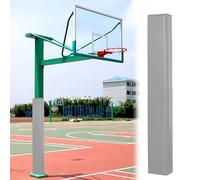 Rembourrage Carré pour Poteau De Basket-Ball De 71 Pouces, Mousse De Protection Enveloppantes pour Les Temps, Coussinets De Sécurité en Mousse À 3 Faces pour Poteaux(Light Gray,2PCS Diameter 6"x6")