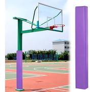 Rembourrage Carré pour Poteau De Basket-Ball De 71 Pouces, Mousse De Protection Enveloppantes pour Les Temps, Coussinets De Sécurité en Mousse À 3 Faces pour Poteaux(Purple,2PCS Diameter 6"x6")