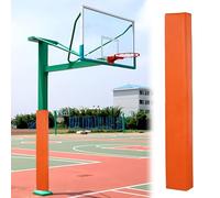Rembourrage Carré pour Poteau De Basket-Ball De 71 Pouces, Mousse De Protection Enveloppantes pour Les Temps, Coussinets De Sécurité en Mousse À 3 Faces pour Poteaux(Orange,2PCS Diameter 6"x6")