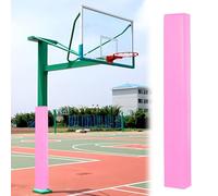 Rembourrage Carré pour Poteau De Basket-Ball De 71 Pouces, Mousse De Protection Enveloppantes pour Les Temps, Coussinets De Sécurité en Mousse À 3 Faces pour Poteaux(Pink,2PC Diameter 7"x7")