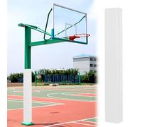 Rembourrage Carré pour Poteau De Basket-Ball De 71 Pouces, Mousse De Protection Enveloppantes pour Les Temps, Coussinets De Sécurité en Mousse À 3 Faces pour Poteaux(White,2PC Diameter 7"x7")
