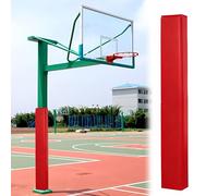 Rembourrage Carré pour Poteau De Basket-Ball De 71 Pouces, Mousse De Protection Enveloppantes pour Les Temps, Coussinets De Sécurité en Mousse À 3 Faces pour Poteaux(Red,2PC Diameter 7"x7")