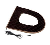 Rembourrage de chaise percée électrique - Anneau de couvercle de toilettes thermique chauffant, tapis de protection amovible et lavable en flanelle de velours confortable | Alimentation universelle po