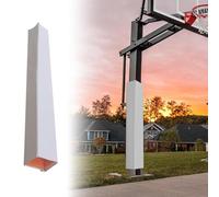 Rembourrage de poteau de basket-ball d'extérieur de 121,9 cm, protection contre les collisions de colonne toutes saisons pour garage et sous-sol - Coussin blanc de 15,2 x 15,2 cm pour la sécurité de