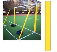 Rembourrage de poteau rond extérieur de 4 pouces, rembourrage de protection de poteau de remplacement, imperméable et résistant, coussin de pilier pour aire de jeux de garage, jaune (1 paquet, 130 c