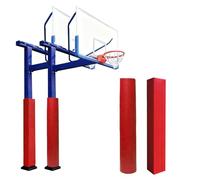 Rembourrage De Poteau，Tapis De BâTon Basket-Ball Rond RéSistant Aux IntempéRies，Protection des Poteau sous-Sol，SéCurité AméLioréE pour Les Joueurs,Rembourrage Essentiel(Red,16cm)