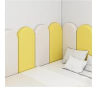 Rembourrage Mural Anti-Collision, Panneaux muraux Autocollants, Autocollants muraux Souples, Tapis Mural Anti-Collision, Autocollant Mural décoratif for la Maison(Yellow+White,80x50cm)