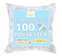 Creative Deco Rembourrage Polyester Remplissage | Fibre Hypoallergénique | 1200g | Mousse Ouate pour Oreiller, Peluches, Jouet Chien, Ours en Peluche, Tapisserie, Coussin, Pouf, Doudous