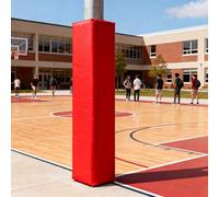 Rembourrage Panier Basket-Ball À Poteaux Carrés 8,5, 11,5, 14, 16,5, 19 Et 21,5 Cm, Housse Protection Poteaux Soutien sous-Sol, Coussinet Souple Anti-Collision(Red,150CM_11.5X11.5CM)