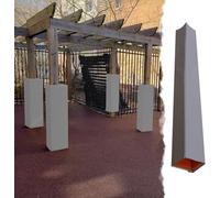 Rembourrage pour Poteau de Basket-Ball carré extérieur, système de Protection résistant aux intempéries pour poteaux de Panier de Basket-Ball, 3, 4, 5, 6, 7, 8, 9 Pouces,Gris,11.5"x11.5"