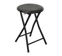 Rembourré Tabouret pliant Easy Office Frame métal magasin Chambre Seating Noir