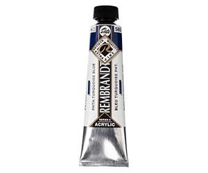 Rembrandt Acrylic Colour - Bleu phtalo turquoise 565 - Peinture d'artiste à corps épais - Tube de 40 ml - Haute concentration de pigments - Excellente résistance à la lumière - Fabriqué aux Pays-Bas