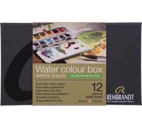 Rembrandt Aquarelle en étui métallique avec choix de couleurs pour paysages I 12 godets + pinceaux