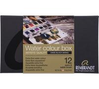 Rembrandt aquarelle set en étui métallique avec choix de couleurs à mélanger avec noir oxyde | 12 godets + pinceau