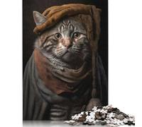 Rembrandt Cat Puzzle 1000 Pièces Cadeau Unique Jeu Éducatif Défi Jouet À De Qualité Supérieure Peinture Art pour Adultes Enfants 1000pcs (75x50cm)
