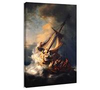 Rembrandt Impression sur toile Motif Christ dans la tempête sur la mer de Galilée 40,6 x 61 cm