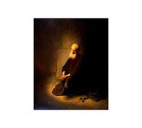 Rembrandt Kit de peinture à l'huile par numéros pour adultes Saint Pierre en prison (l'apôtre Pierre agenouillé)