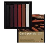 Rembrandt Professional Carré Pastel Set in Luxury Box Traditional | 6 Pastels | Basic Earth Colour Selection