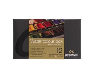 Rembrandt Professional Watercolour Paint Set in Luxury Metal Tin | 12 Basic Colours + Brush
