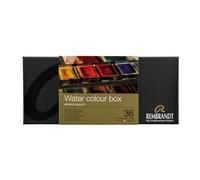 Rembrandt Set de peinture aquarelle professionnelle dans une boîte métallique de luxe | 36 couleurs de base + pinceau
