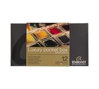 Rembrandt Set professionnel de peinture aquarelle dans une luxueuse boîte de poche en plastique | 12 godets + pinceau