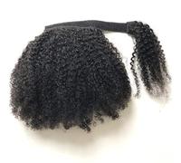 RemeeHi Extension de queue de cheval à enrouler pour queue de cheval afro crépus bouclés Noir naturel 20,3 cm
