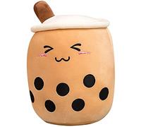 REMEK 24CM Oreiller Peluche Bubble Tea, Boba Peluche, Jouet Doux Thé Au Lait Tasse, Coussin Poupée, Coussin Câlin Traversin Oreiller de Canapé Lit, Cadeau pour Enfants Filles Garçons,QB03 (D)