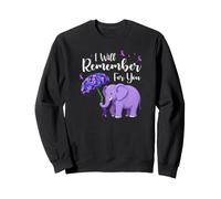 Remember for You Elephant Purple Ribbon Dementia Sweatshirt