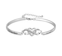 “Remember I Love You ” Infinity Symbol Infinity Love Bracelets,Bracelet infini pour bijoux femme en argent sterling 925,bracelet avec breloques symbole réglable,cadeau d'anniversaire pour femmes,mères