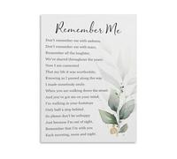 Remember Me Poster, Inspirational Quote Canvas Wall Art, Aesthetic Text Painting for Bedroom, Living Room, Office Decor(Unframed,16x24inch(40x60cm))