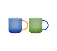 Remember Mug en verre fred lot de 2 Couleur Bleu - Vert
