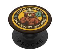 Remember Only You Can Prevent Wildfires Pointing Smokey Bear PopSockets PopGrip Adhésif