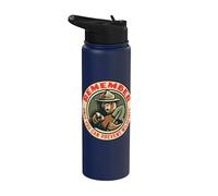 Remember Only You Vintage Smokey Bear Seal Retro Stainless Steel Insulated Water Bottle