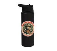 Remember Only You Vintage Smokey Bear Seal Retro Stainless Steel Insulated Water Bottle