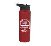 Remember Pearl Harbor 7 décembre 1941 U.S.S. Arizona BB39 Stainless Steel Insulated Water Bottle