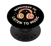 « Remember to Listen to Music » Casque Amusant et Mignon PopSockets PopGrip Adhésif