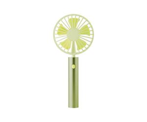 Remember Ventilateur manuel Flow Lime avec USB, poignée en aluminium avec 3 vitesses