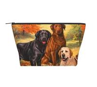 Remerciement du Chien Golden Retriever du Laboratoire du Labrador d'automne, Trousse de Toilette Trousse de Maquillage Sac à cosmétiques Trousse de Toilette de Voyage Portable